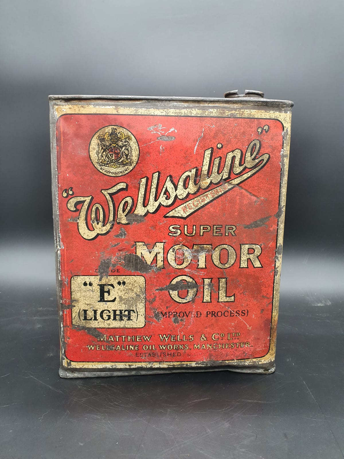 Wellsaline Motor Oil Can - Vintage Automobilia