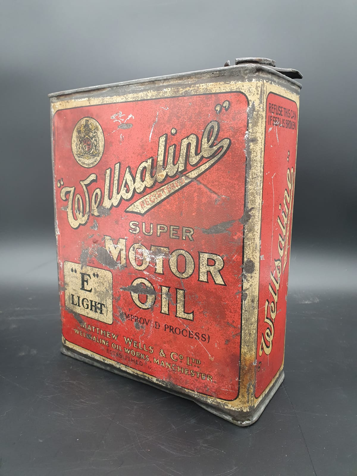 Wellsaline Motor Oil Can - Vintage Automobilia